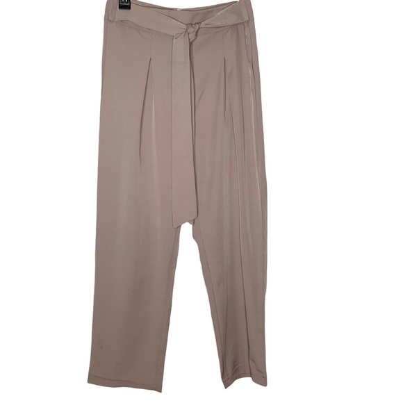 SHEIN straight leg pants with front tie. Pleated pants. Size 8 - Picture 4 of 6